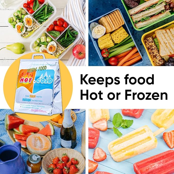Superio Hot and Cold Insulated Bags for Food Delivery, Grocery Shopping Bags, Food Storage for Hot and Frozen Food for Travel, Disposable Cooler Bag, Reinforced Thermal Lunch Bag (1, 13"x7"x15.5")