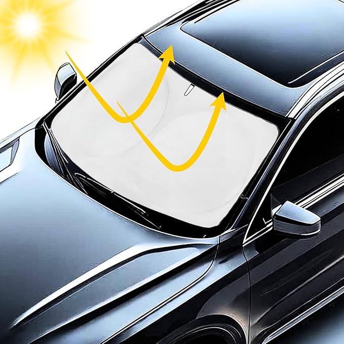 Windshield Sun Shade -Certified 99.87% UVB & 99.02% UVA Car Sun Shade. Award Winning Sunshade - Patented Technology | Compatible for Volvo XC40 2019-present | Car Shades by Kinder Fluff