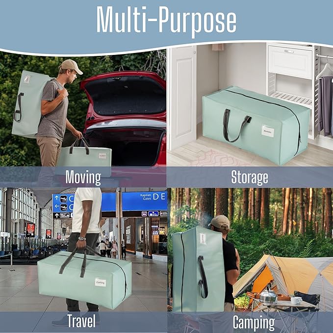 VENO 2 Pack Heavy Duty Moving Bags with Backpack Straps, Zippers & Handles, Extra Large Packing Bags for College Dorm Essentials, Moving Supplies Alternative to Cardboard Moving Boxes