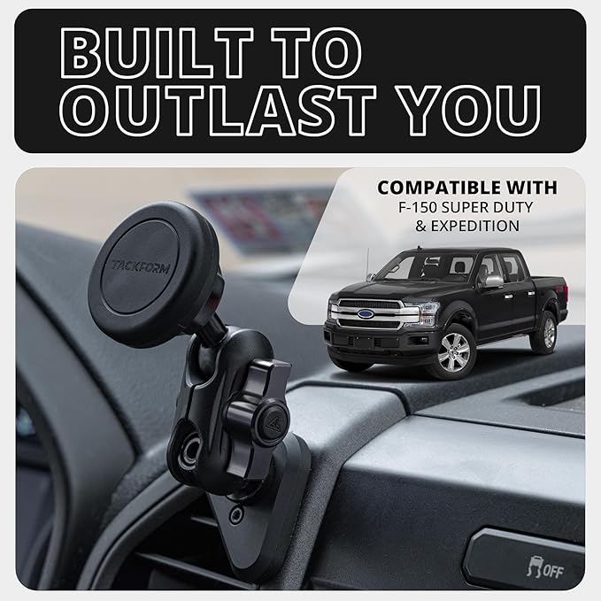 Tackform Link Vent Phone Mount Compatible with 2015-2020 Ford F-150, 2017-2021 Super Duty, 2018-2021 Expedition | Aluminum | Universal Magnetic Holder | 2" Arm | Red Knob | (NOT MAGSAFE Compatible)