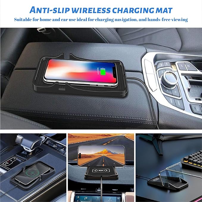 Non Slip Wireless Charger Mat for Mazda CX-5 2013-2025, Type-C/USB Car Wireless Charger Non-Slip Phone Charging Wireless Car Charger,B-typec