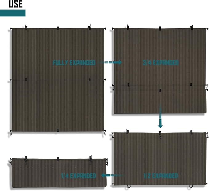 Bynbbur 4'W x 5.5'H Outdoor Patio Shades Foldable Roller Blinds, 220 GSM Sun Shade Roll Up Porch Screens Exterior Shade Cloth for Deck Pergola Backyard, Brown