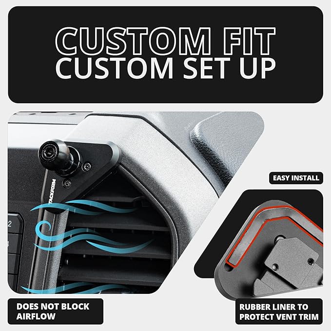 Tackform LINK Vent Phone Mount Compatible with 2015-2020 Ford F-150, 2017-2021 Super Duty, 2018-2021 Expedition | Aluminum | Universal Magnetic Holder | 2" Arm | Purple Knob | (NOT MAGSAFE Compatible)