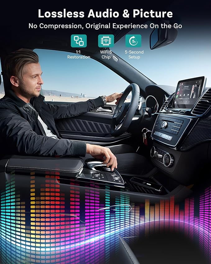 OTTOCAST Mini Nova 2 in1 Wireless CarPlay Android Auto Adapter 2026, Plug & Play USB Dongle, Fast Auto Connect, 5GHz Stable Connection, for OEM Wired CarPlay/Android Auto Cars