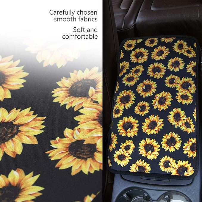 JEOCODY Christmas Snowman Console Armrest Cover Universal Fit for Most Vehicle, SUV, Truck Car Accessories
