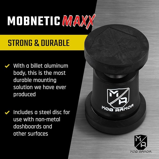 Mob Armor MobNetic Maxx MS - MagSafe Compatible Car Phone Mount w/ 90º Tilt, 360º Rotation & Durable Aluminum Build, Magnetic Holder for iPhone & Android Devices, USA Assembled - Bronze
