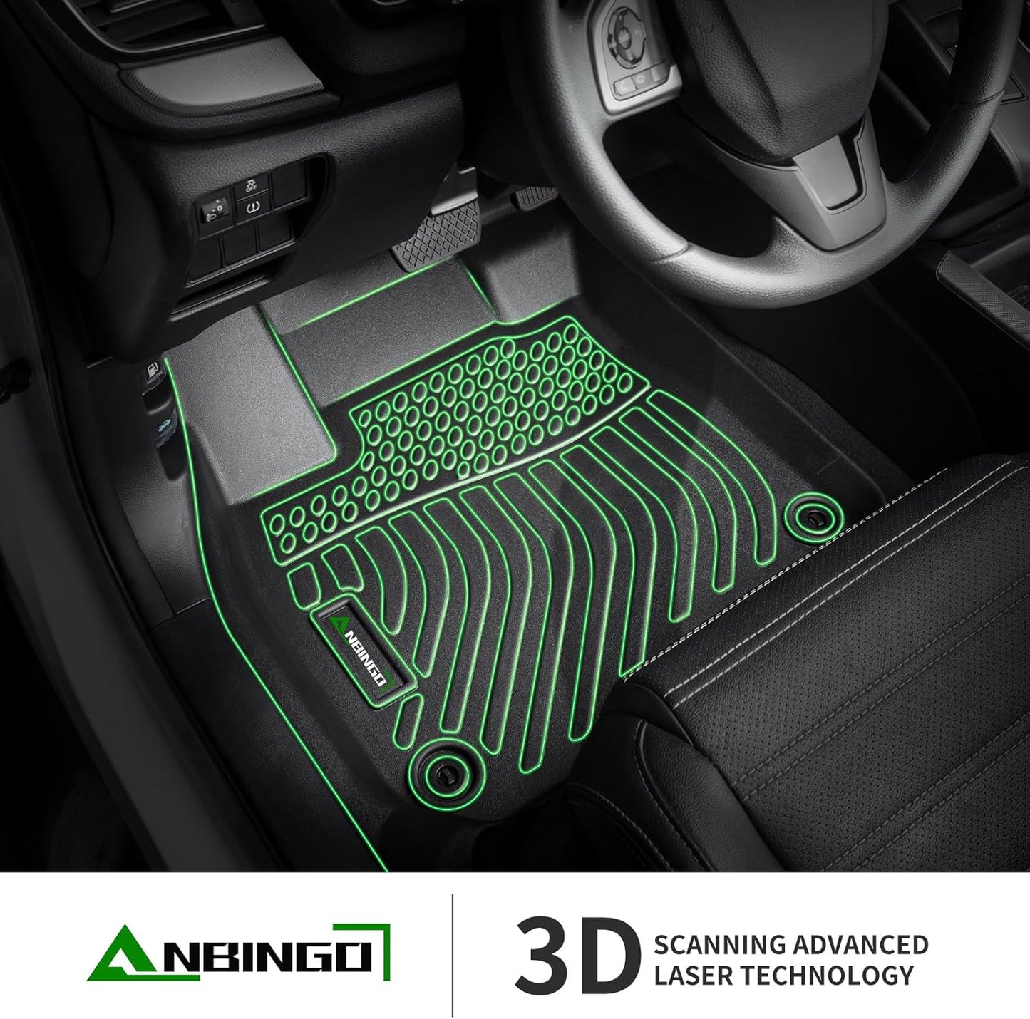 ANBINGO®-Floor Mats & Cargo Liner Custom for Porsche Cayenne 2019-2025 All Weather Protection TPE Heavy Duty Non-Slip Automotive Cayenne Floor Liners Fits Full Set Accessories, Black