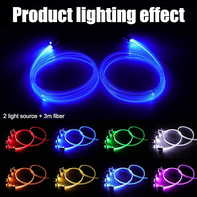 64 Colors Car Ambient Lighting Fiber Optic RF Remote + APP Control Multicoloured Music Car Atmosphere Decorative Lighting Kit 1W DC 12V-24V 3m