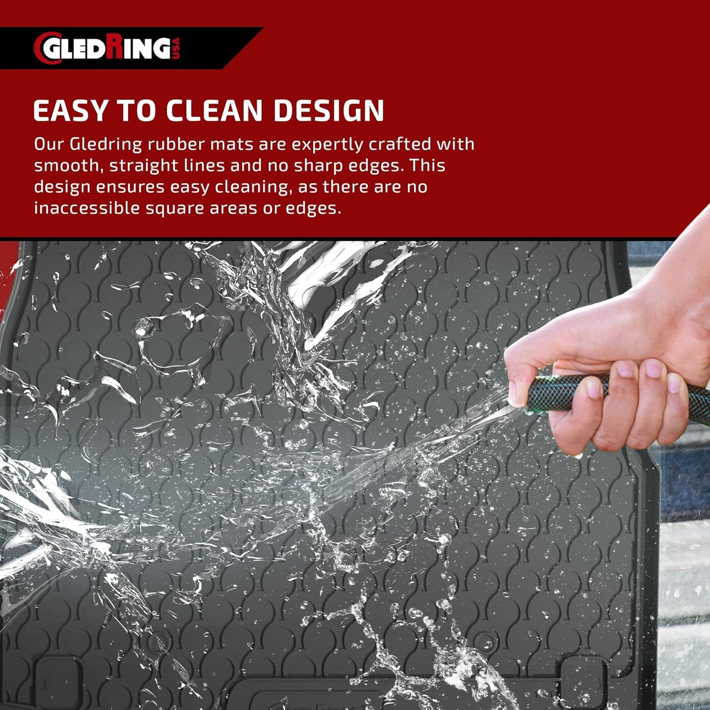 Gledring USA Custom Fit All-Weather Rubber Floor Mats Intended for Scion iA/Toyota Yaris iA/Toyota Yaris 2016-2021, No Trimming Required, Tailored Custom Fit, Protects from Rain, Mud & Snow