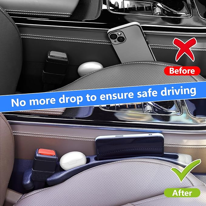 【Compatible with Mercedes-Benz GLE GLC】 Seat Gap Filler,No Drop Seat Guard Compatible with Mercedes-Benz GLE GLC,Drop Seat Guards for Cars(2Pcs),Emergency Keychain Car Escape Tool(2Pcs)