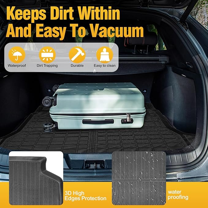 Trunk Liner Cargo Liners for Mazda 3 Hatchbeack 2019-2025 Rear Trunk Floor Mats 3D Boot Tray All-Weather TPE Black