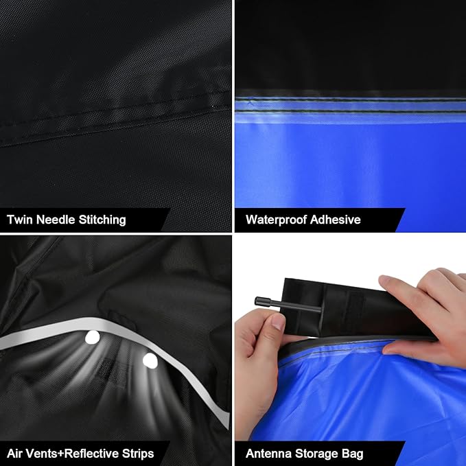 Waterproof Motorcycle Cover Replace for Indian Roadmaster/Pursuit, 420D Oxford Cloth Customized Motorcycle Cover for Snow Rain Dust Protection