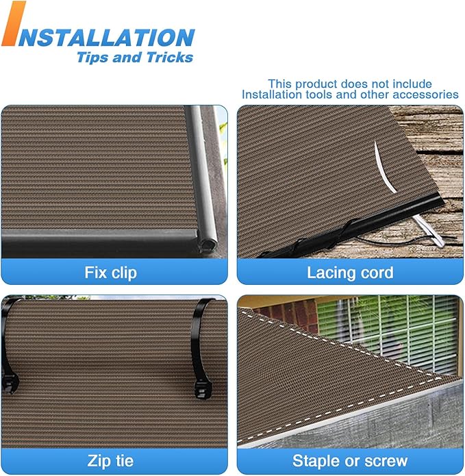 TANG Sun Shade Fabric Roll 8'x88' Shade Cloth for Garden Brown HDPE Mesh Shading Pergola Cover Replacement Canopy, 95% Blockage Sunshades for Outdoor Patio Backyard Plant