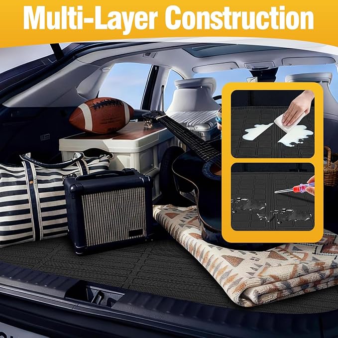 Trunk Liner Cargo Liners for Jeep Compass 2007-2017 Rear Trunk Floor Mats 3D Boot Tray All-Weather TPE Black