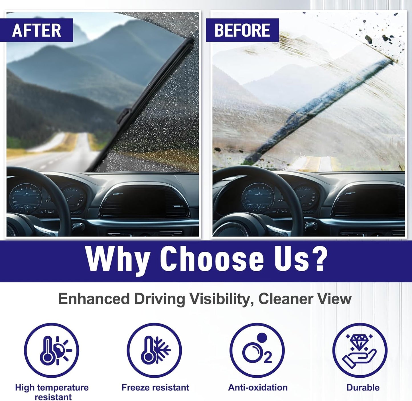 AJK Wiper Blades for Jeep Grand Cherokee 2022 2023 2024, 3 Piece All Weather OEM Quality Automotive Replacement Windshield Wiper Blades for My Car