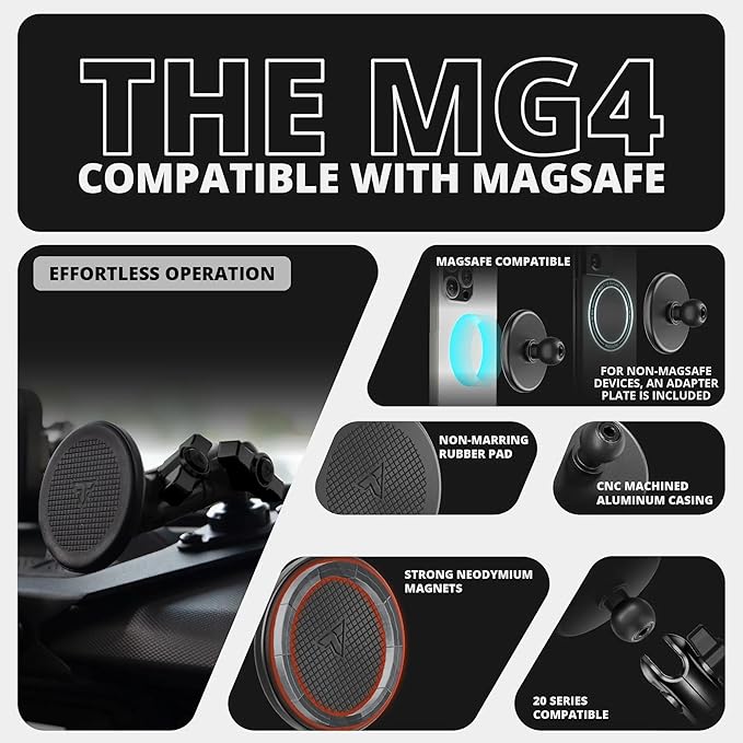 Tackform All Metal Dash Mount Magnetic Phone Holder - Compatible with MagSafe, 2024-2025 Jeep Wrangler JL, 4xe, & Gladiator JT | Carbon Fiber Arm | Compatible with iPhone, Galaxy, More | Black