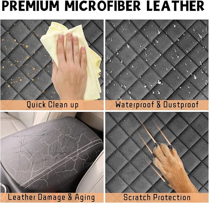 Center Console Cover Compatible with Ford Bronco 2021-2025 2/4 Doors Leather Armrest Box Cushion Cover Middle Console Pad
