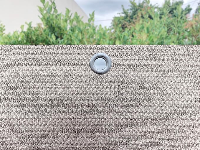 Alion Home Sun Shade Privacy Panel with Grommets and Hems on 4 Sides for Patio, Awning, Window, Pergola or Gazebo - Smoke Tan (10' x 10')