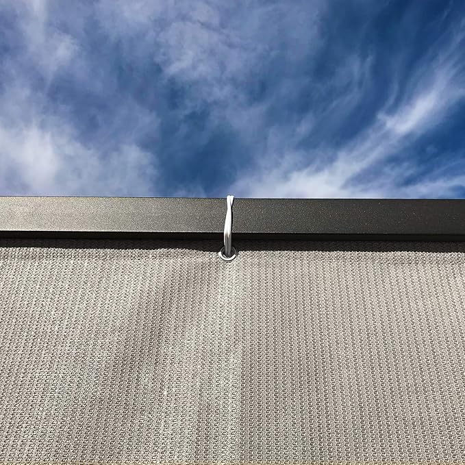 Alion Home Sun Shade Privacy Panel with Grommets and Hems on 4 Sides for Patio, Awning, Window, Pergola or Gazebo - Smoke Tan(7.5' x 6')