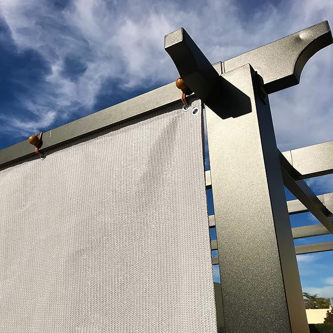 Alion Home Sun Shade Privacy Panel with Grommets and Hems on 4 Sides for Patio, Awning, Window, Pergola or Gazebo - Smoke Tan(8' x 5')