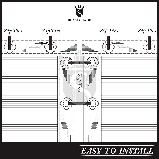 Royal Shade Custom Size 5' x 113' Grey Fence Privacy Screen Windscreen Cover Netting Mesh Fabric Cloth - Cable Zip Ties Included (We Make Custom Size)