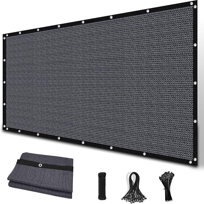 Amagenix 90% Sun Shade Cloth with Grommets, 5' x 10' Pergola Replacement Shade Cover Canopy Privacy Screen for Outdoor Patio Garden, Blue Gray (We Customized)