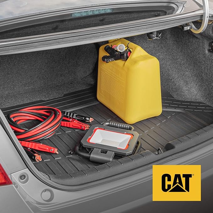 CAT® Car Mats Full Set - Automotive Floor Mats & Cargo Liners & SUV Floor Mats - Car Floor Mats All Weather Trim-to-Fit Rubber Universal Car Mats & Trunk Cargo Liners Black Floor Mats for Mini-Van