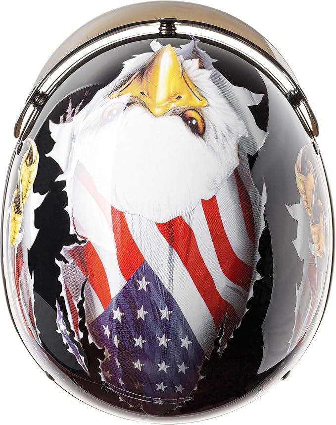 Cartman Cruiser Scooter Motorcycle Half Face Helmet, Patriotic Eagle USA Graphics, DOT Approved for Bike Scooter ATV UTV Chopper, X-Large