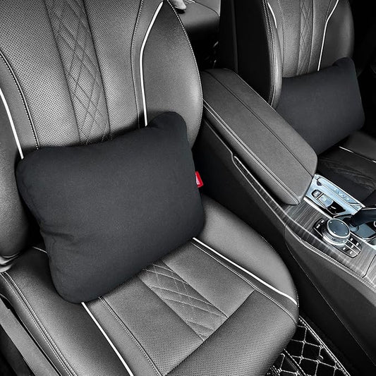 Graphene Lumbar Support Pillow for Car Driving Seat Relax Soft Lower Back Support Cushion for Sofa & Gaming Chair, Comfortable Couch Cushion with Machine Washable Cover(Black 2-Pack)