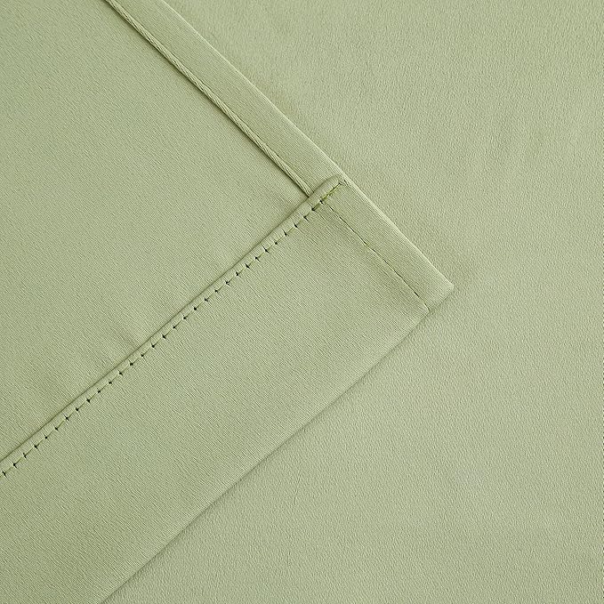 Bujasso Sage Green Blackout Curtains with Sheer Overlay Mix and Match Double Layer Thermal Insulated Window Panels 84 inch for Living Room Bedroom Green Drapes with Tiebacks Grommet Top 54" Wx84 Lx2